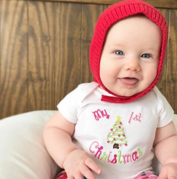 My First Christmas onesie Christmas Tree Bodysuit Baby Girl Etsy