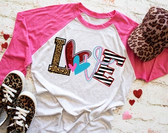 SOLD OUT Love Valentine Shirt, Women's Valentines Day Shirt, Valentine Baseball Shirt, Heart Love Shirt, Screen Print Transfers
