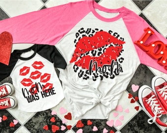 Mommy & Me Set Valentine Set, Will you be my Valentine, Mommy was here, Valentine Kisses