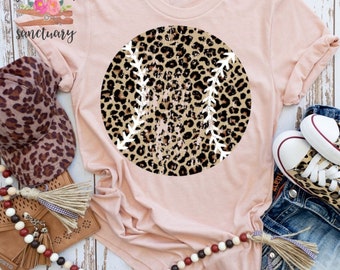 Leopard Baseball, Baseball Shirt, Baseball Mom Shirt, Baseball Mom Life