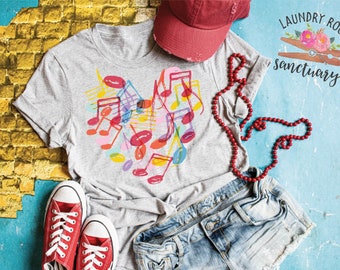 Musical Note Heart, Valentine's Day Shirt, Will You Be my Valentine,  Motivational Shirt, Teacher Shirt, Holiday Shirt