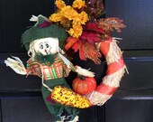 NEW straw fall wreath, scarecrow wreath, fall wreath, thanksgiving wreath, straw wreath, whimsical fall wreath, front door decor, FW1