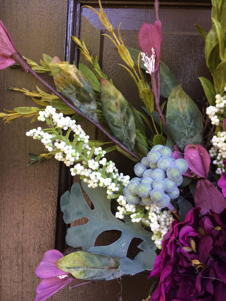 door decor NEW Summer Wreath purple wreath Grapevine purple wreath door wreath gift for her SKU 300 grapevine,wall decor