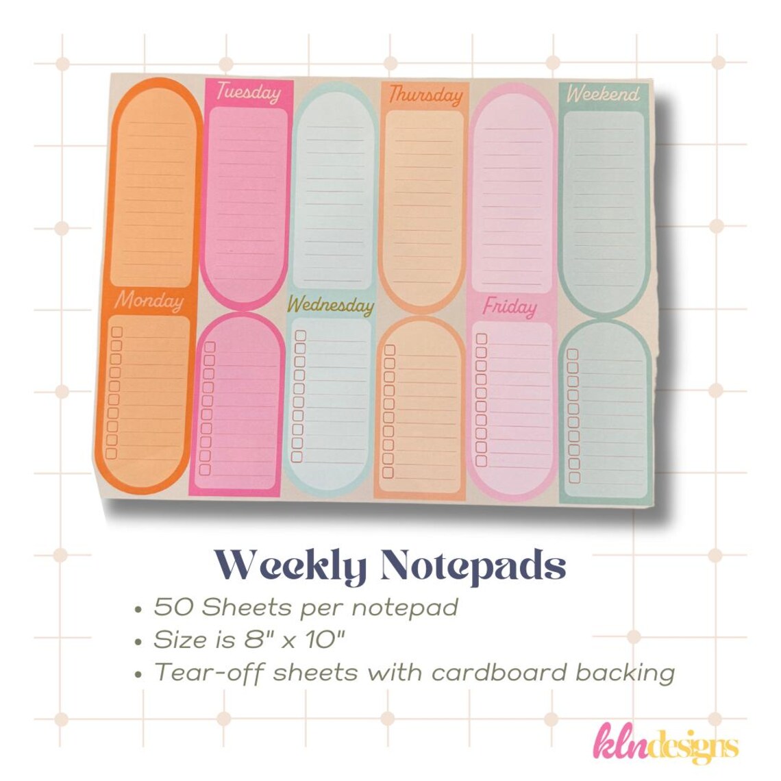 Weekly Planner Notepad | to Do List Notepad | 50 Sheet Planner ...