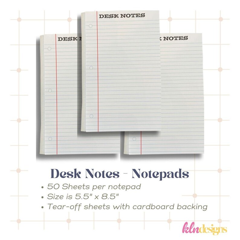Desk Notes Notepad | Notepads | Tear off Notepads | 50 Page Notepads ...