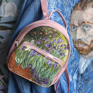 Hand-Painted Vincent van Gogh Irises Backpack