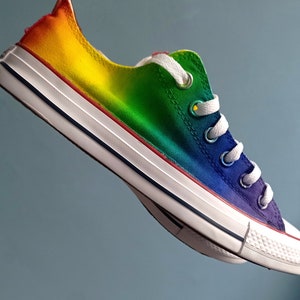 Custom hand painted rainbow shoes, rainbow sneakers