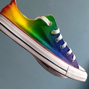 Custom hand painted rainbow shoes, rainbow sneakers