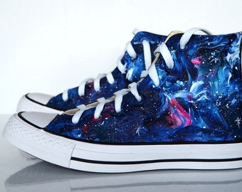 Hand painted Custom Galaxy Shoes, celestial shoes, galaxy gift