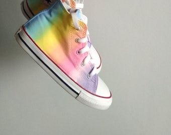 Pastell Regenbogen Schuhe für Kinder, handbemalte Pastell Regenbogen Schuhe für Kleinkind