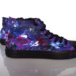 Hand painted Purple galaxy shoes, custom galaxy sneakers