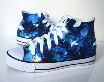 Hand painted Galaxy Shoes, Cutom galaxy shoes, celestial shoes, galaxy gift