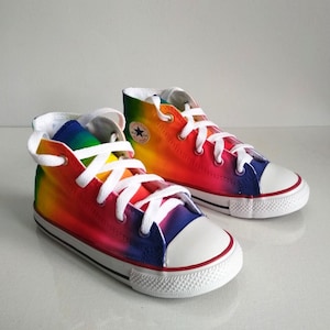 Hand-Painted Rainbow High-Top Shoes for Kids & Toddlers