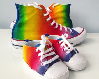 Toddler Custom rainbow shoes, hand painted rainbow shoes, toddler rainbow sneakers