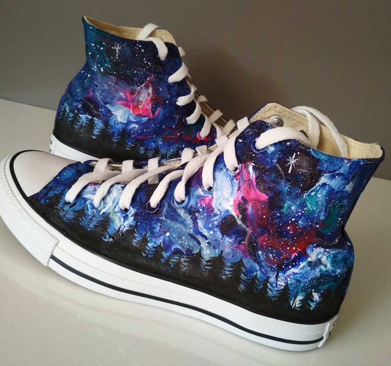 Custom Northern Lights Shoes Aurora Borealis Sneakers Etsy UK