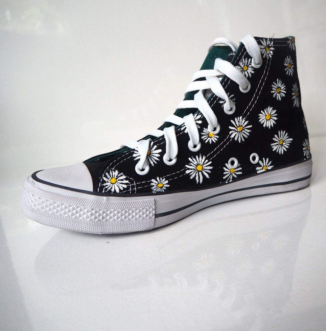 Custom Daisy Shoes Hand Painted Flower Converse Floral Etsy