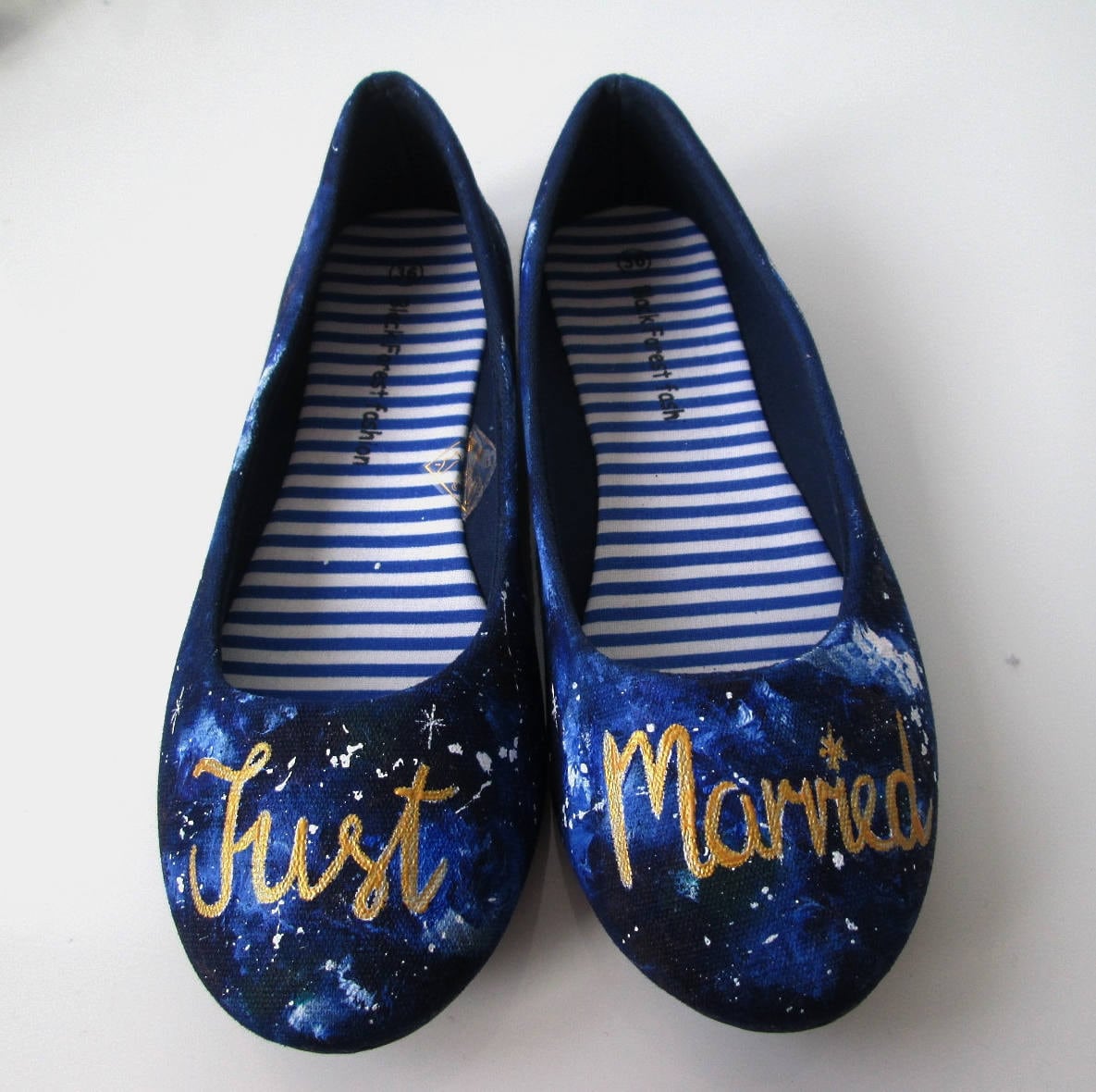 Custom Just Married Shoes Galaxy Pumps Bride Shoes Something