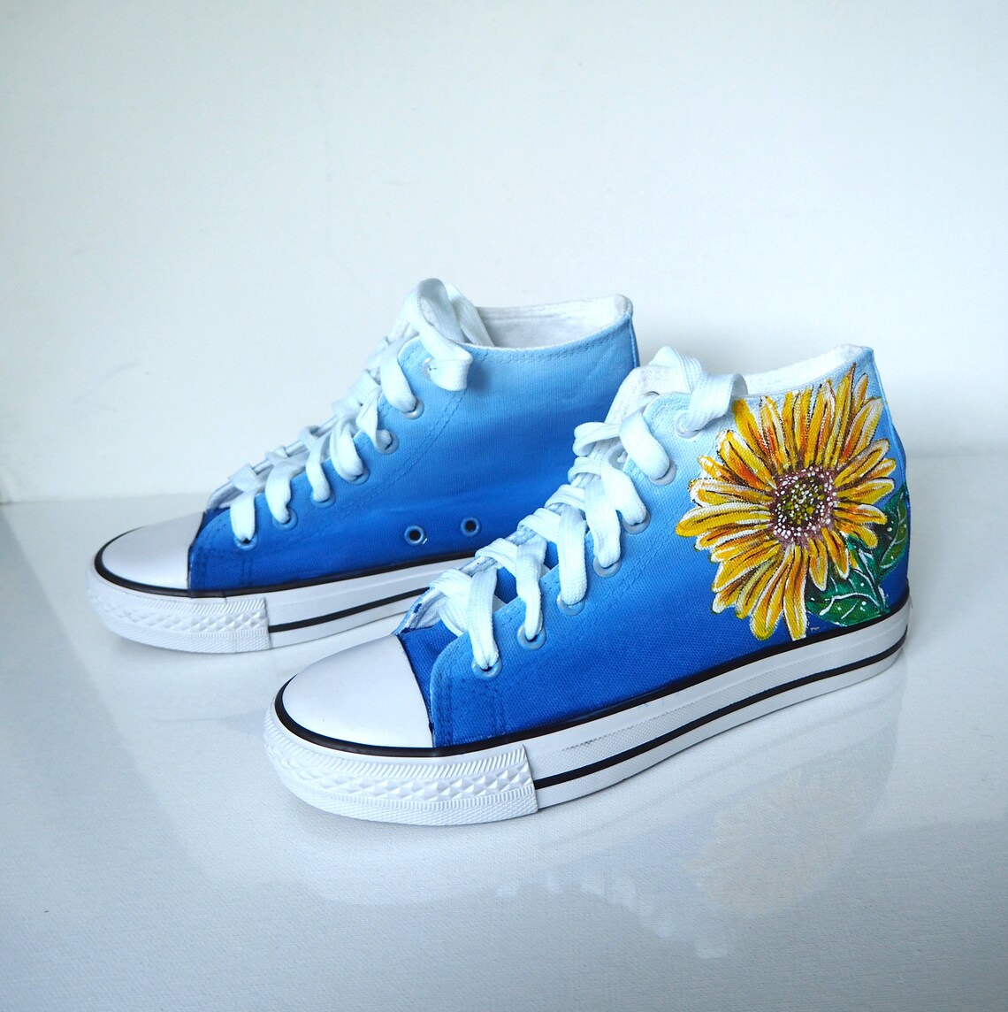 Custom Sunflower Shoes Hand Painted Flower Converse Floral Etsy