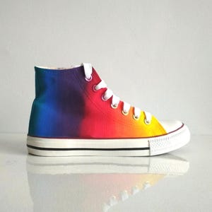 Zapatos de arcoíris personalizados pintados a mano, zapatillas de arcoíris, zapatos coloridos