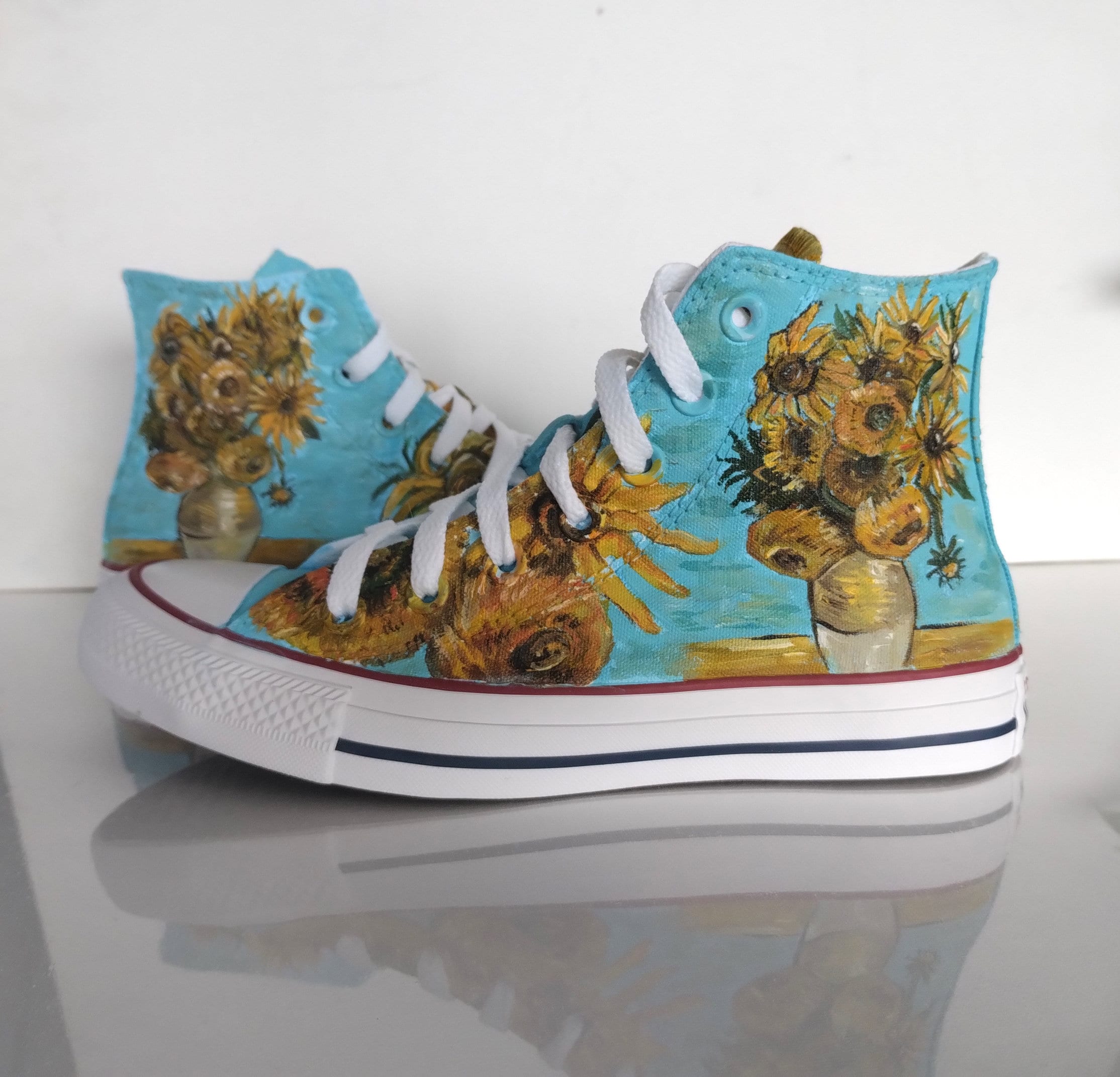 Hand-painted Van Gogh Sunflowers Sneakers: Custom Art Shoes - Etsy UK