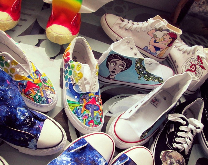 Personalized Hand-Painted Sneakers: Custom Design Shoes with theme you choose