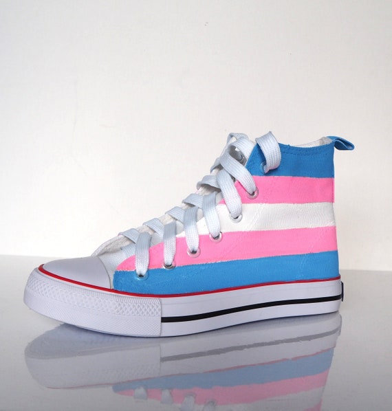 Custom hand painted Trans Pride Shoes 
