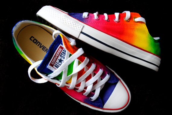 Custom Hand Painted Rainbow Shoes Rainbow Converse Rainbow - Etsy