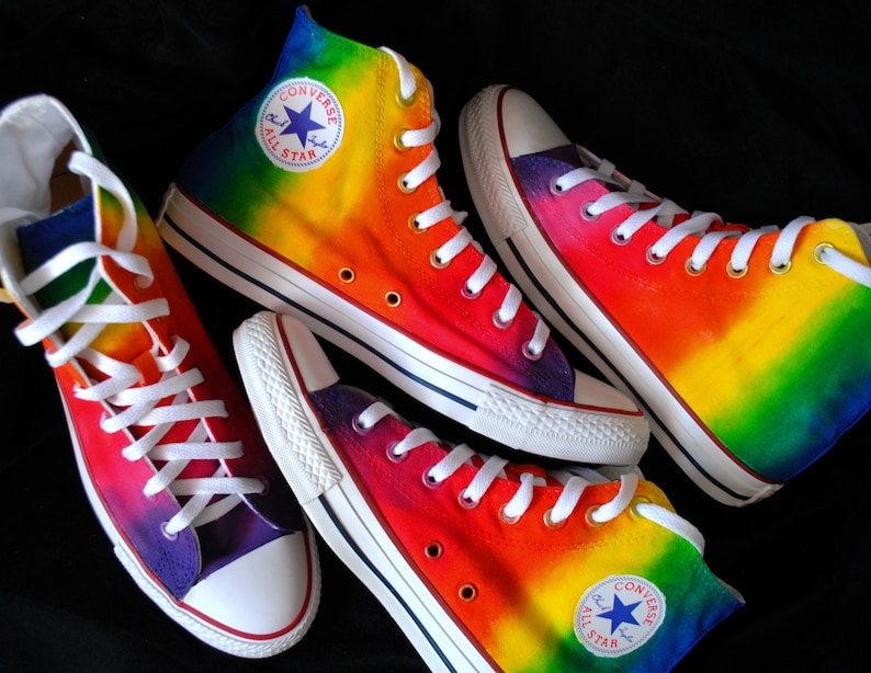 Custom handpainted rainbow shoes rainbow Converse Pride Etsy Custom handpainted rainbow shoes rainbow Converse Pride Etsy