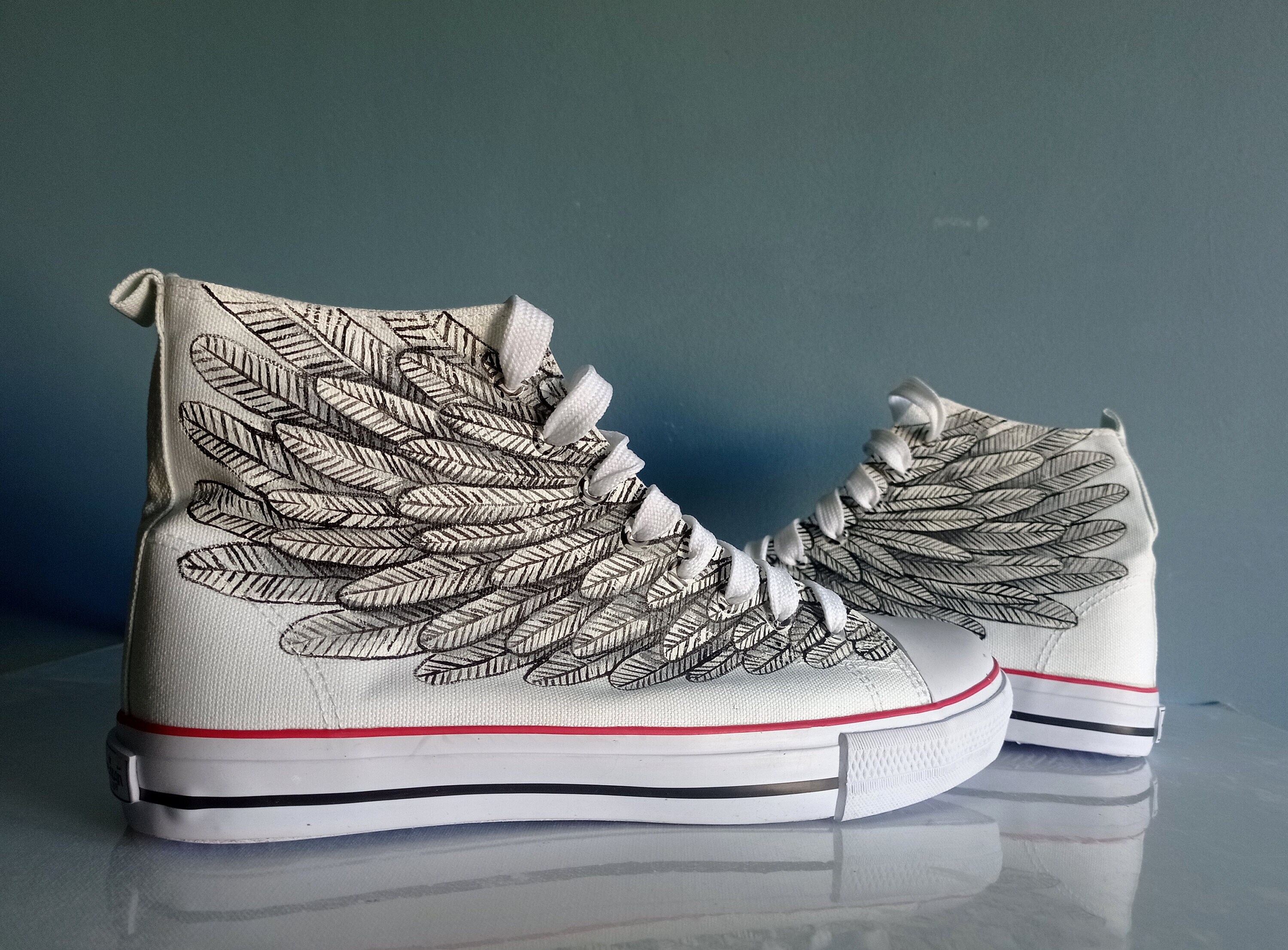 Buy Handpainted Angel Wings Shoes Custom Wings Shoes Feathers