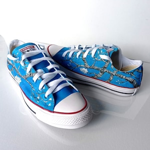 Hand-Painted Van Gogh Almond Blossom Sneakers: Custom Art Shoes