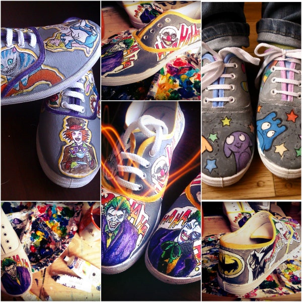 Personalized hand painted shoes, custom sneakers with theme you choose