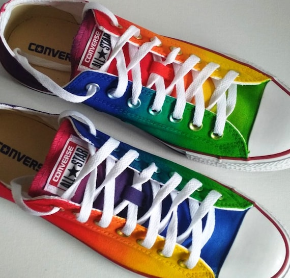 Custom hand painted rainbow shoes 