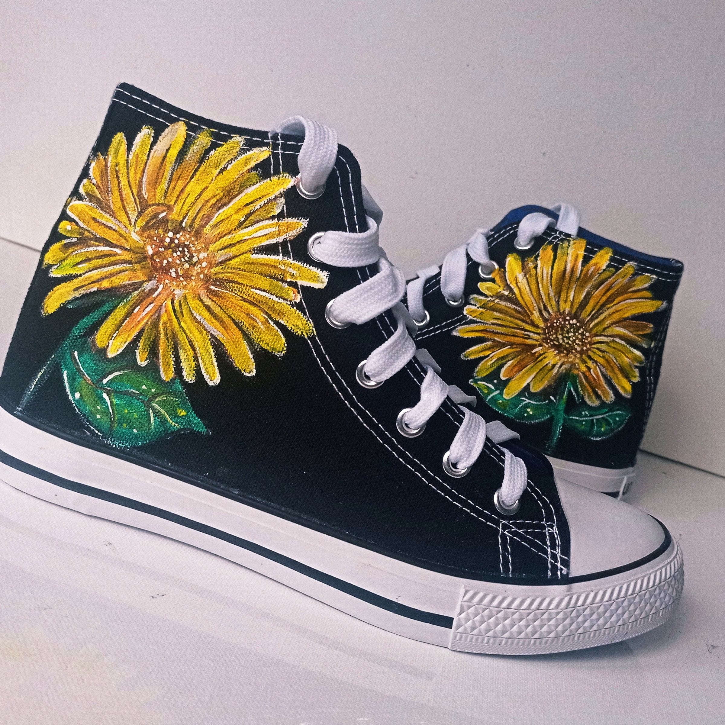 Custom Sunflower Shoes Hand Painted Flower Shoes Etsy