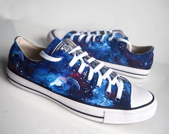 Handpainted Galaxy Sneakers, Custom Celestial Shoes