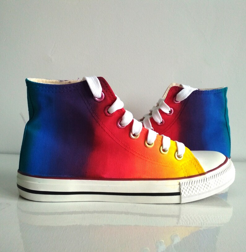 Custom hand painted rainbow shoes rainbow tie dye converse | Etsy