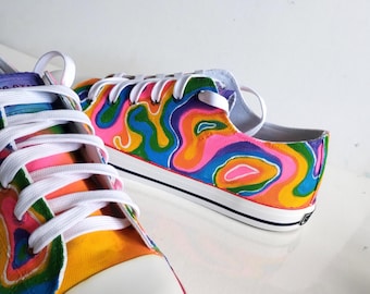 Zapato Ilusion Optica Colores Ilusión óptica Zapatillas Que Se Ven