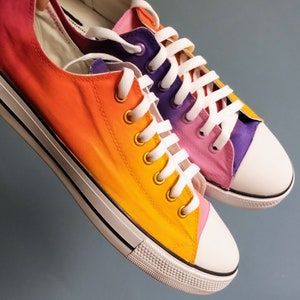 Custom hand painted rainbow shoes, rainbow sneakers