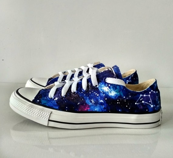 Leo Constellation shoes, custom astrology shoes, Leo gift, celestial shoes, zodiac gift, galaxy shoes