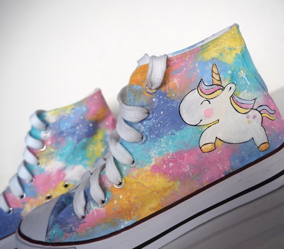 Premedicatie Zwakheid Prime Aangepaste handgeschilderde eenhoorn schoenen pastel galaxy - Etsy Nederland