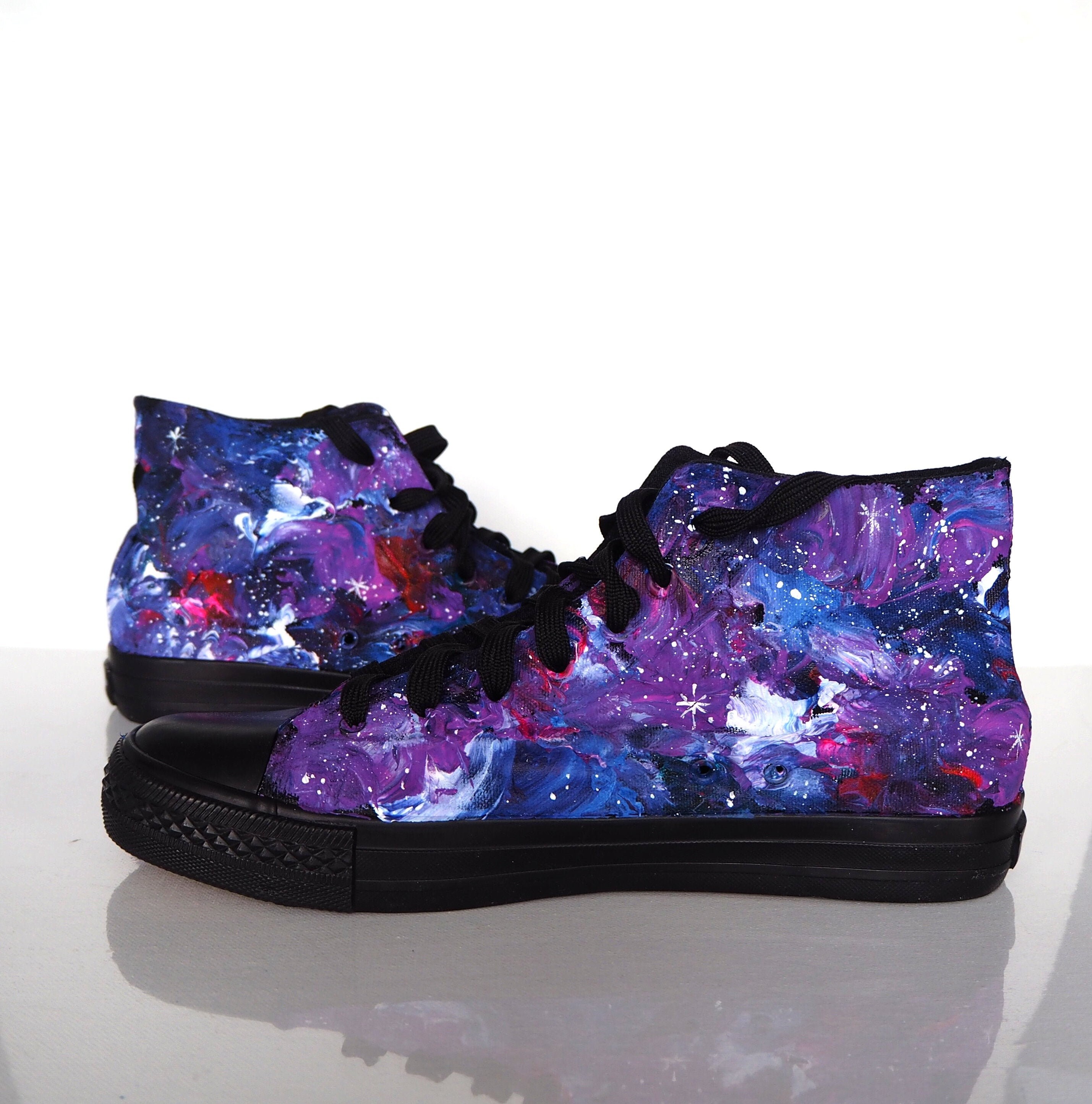 Abstract Purple Galaxy Space Canvas Shoes
