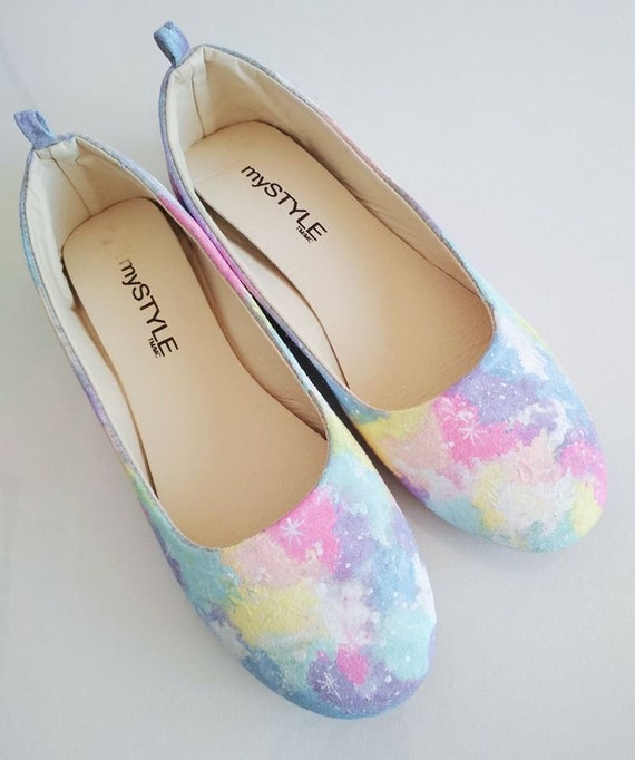 Handpainted Pastel Galaxy Ballet Shoes Galaxy Shoes Pastel | Etsy