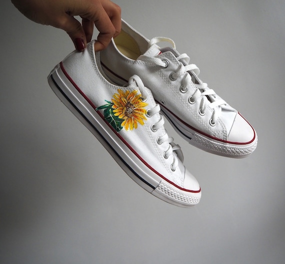 Custom Sunflower Shoes Hand Painted Flower Converse Floral - Etsy India