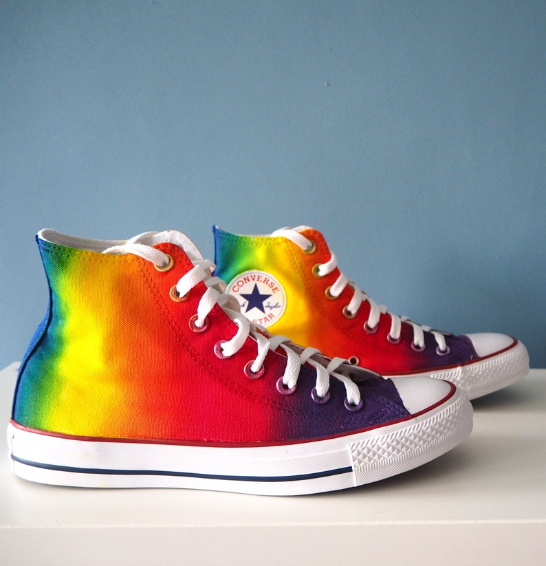 Custom hand painted rainbow shoes rainbow Converse Pride Custom hand painted rainbow shoes rainbow Converse Pride