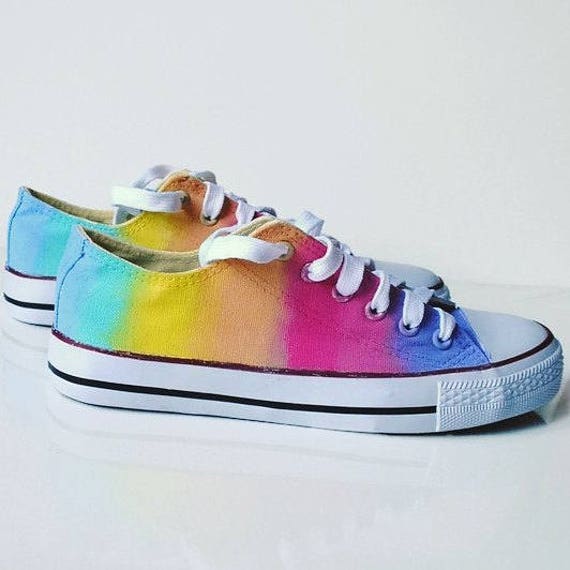 Pastel Rainbow Shoes Hand Painted Rainbow Shoes Etsy Singapore