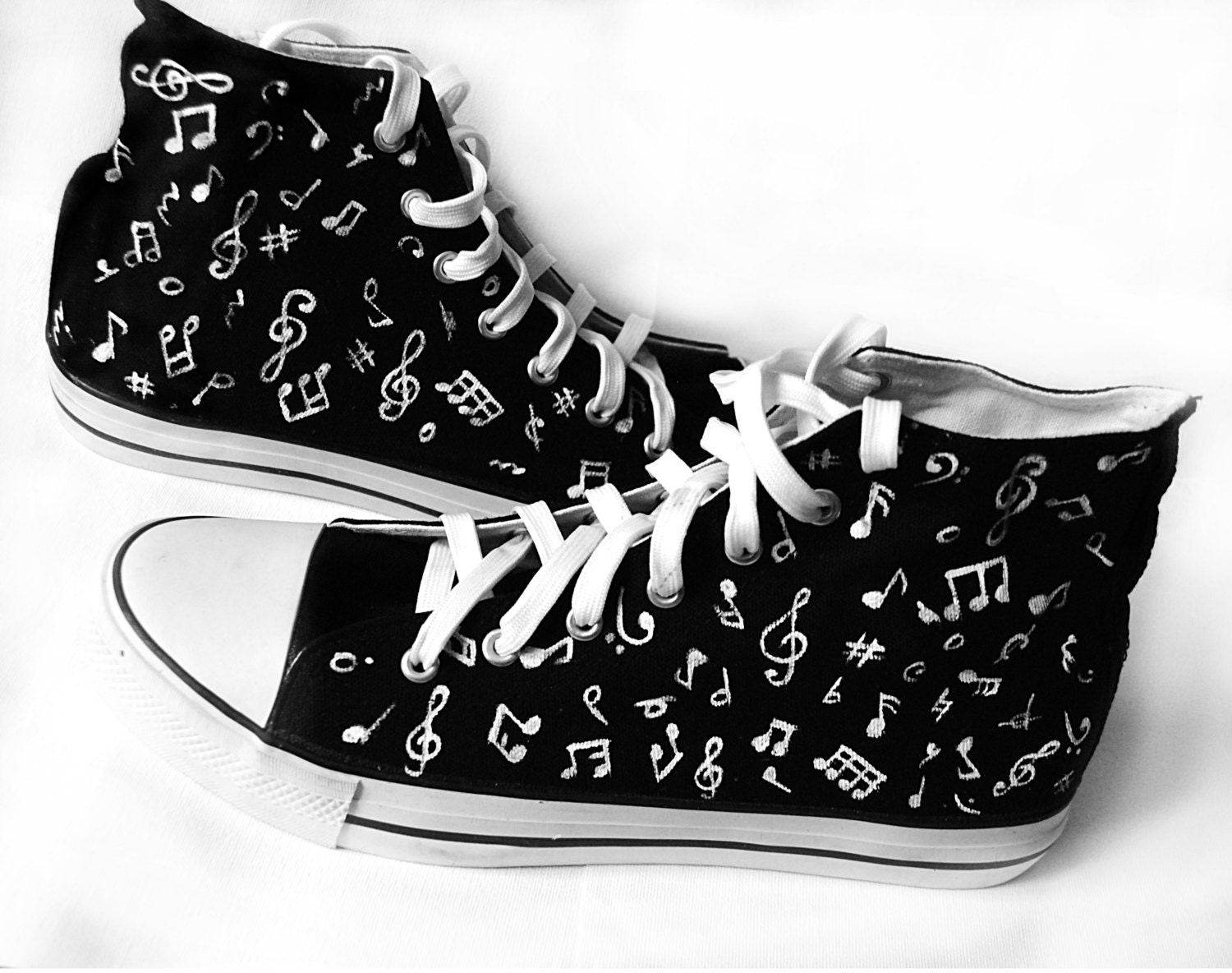 Custom Music Notes Shoes Hand Painted Music Shoes Etsy