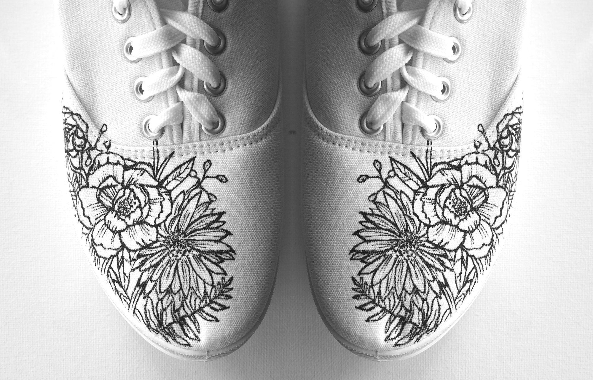 converse flower shoes