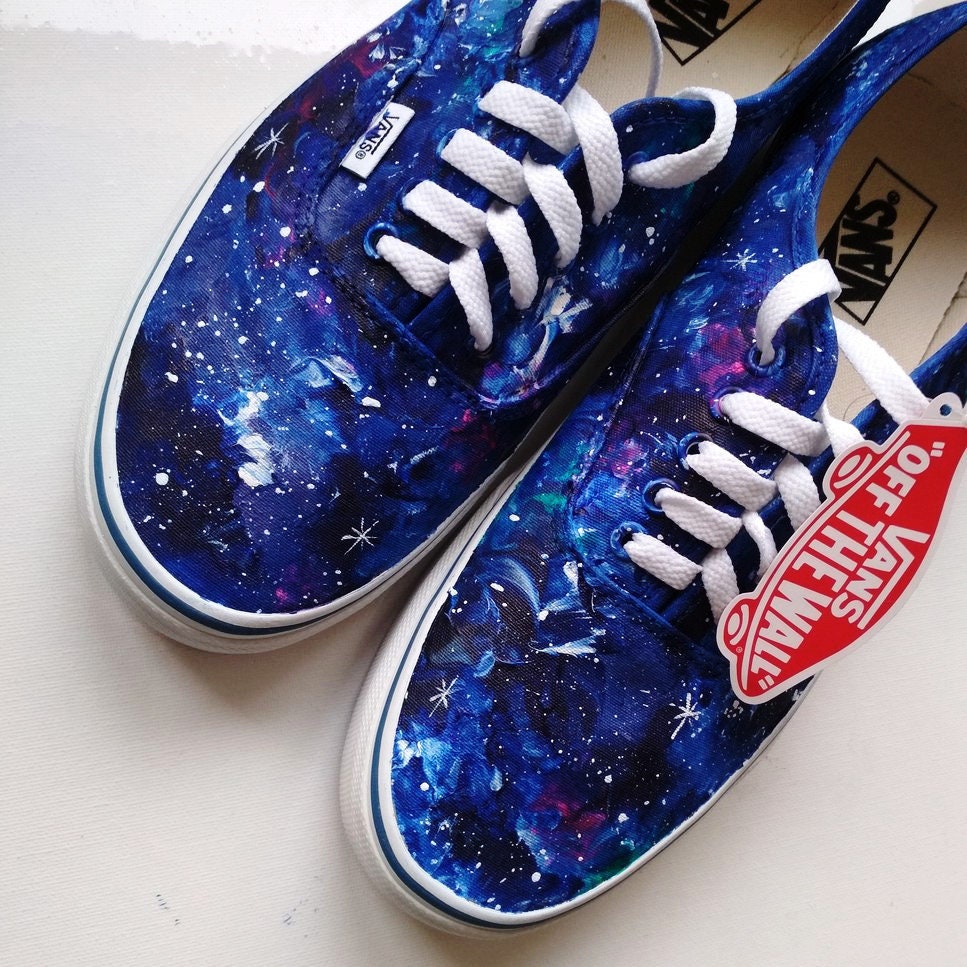 Custom galaxy shoes, galaxy VANS, blue galaxy sneakers, celestial shoes Custom galaxy shoes, galaxy VANS, blue galaxy sneakers, celestial shoes