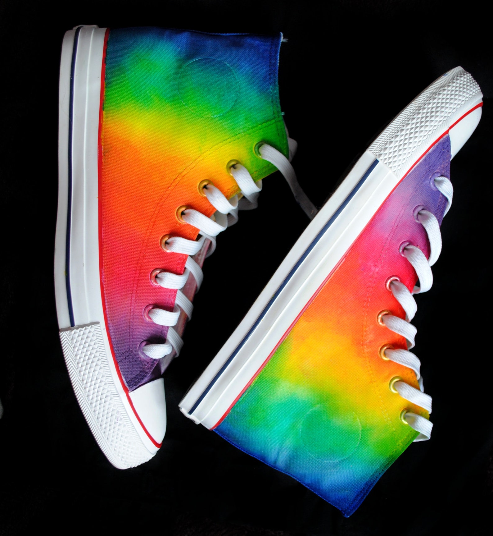 Custom Rainbow Shoes Gay Pride Shoes Handpainted Rainbow Etsy