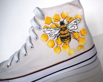 Hand Painted Custom Honey Bee Shoes • Beekeeper Gift