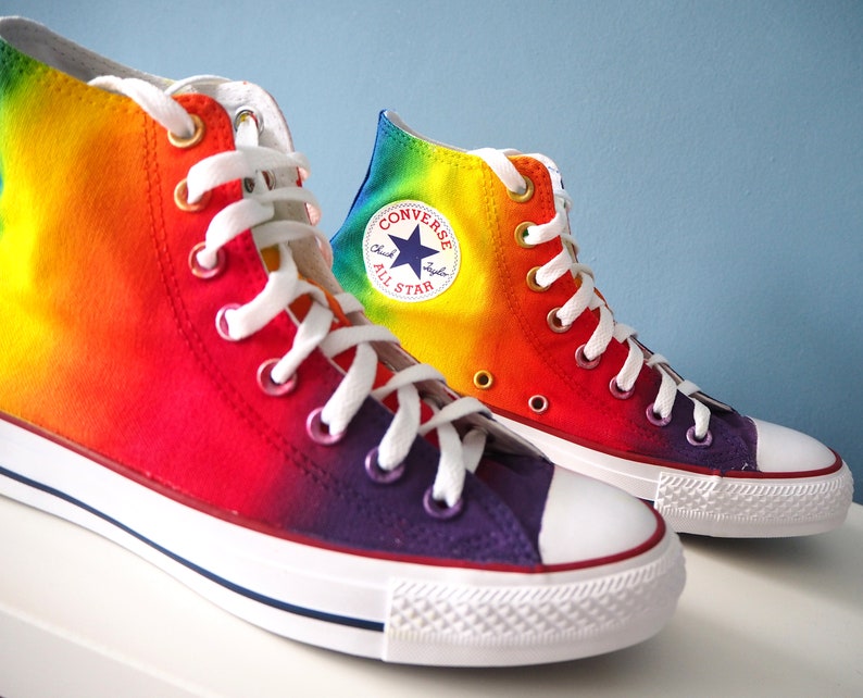 Custom Hand Painted Rainbow Shoes Rainbow Converse Pride - Etsy